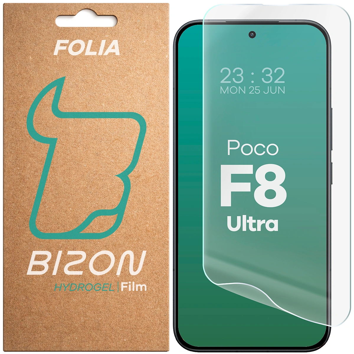 Pudełko i folia hydrożelowa na ekran Bizon Film Hydrogel Front do Xiaomi POCO F8 Ultra